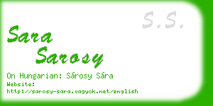 sara sarosy business card